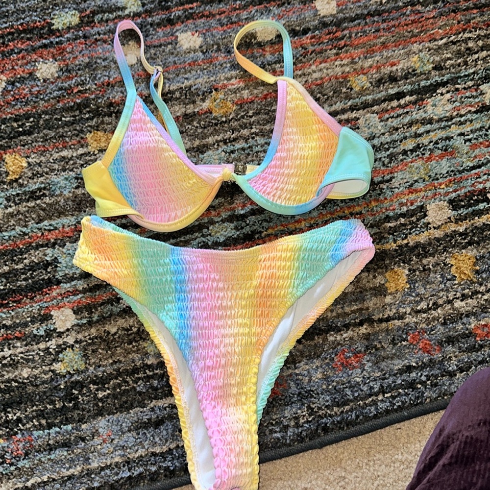 Pastel rainbow bikini